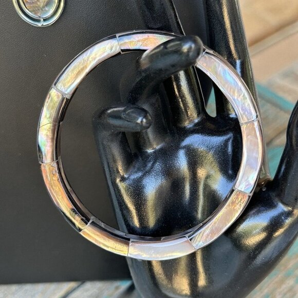 Necklace Earring Bracelet Set Mother of Pearl Shell Brown Earth Tones 22" New - Picture 8 of 12